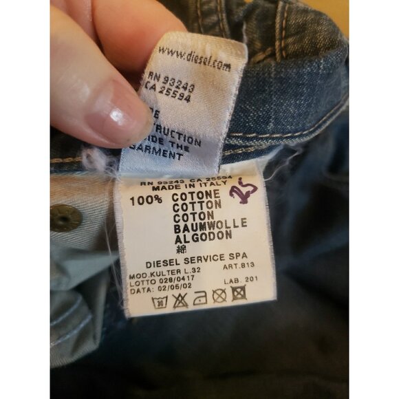 Diesel Jeans Men Blue Kulter Straight Workwear Normcore Italy 28 x 32 Button Fly - Picture 11 of 11